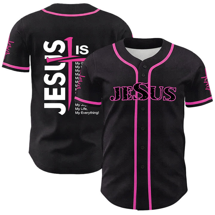 Christianartworkshop Maillot de baseball unisexe de foi Jésus est mon tout - Rose - 5XL - image 15
