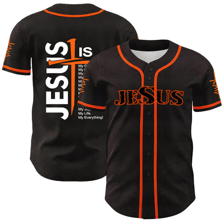 Christianartworkshop Maillot de baseball unisexe de foi Jésus est mon tout - Orange - 5XL - image 12