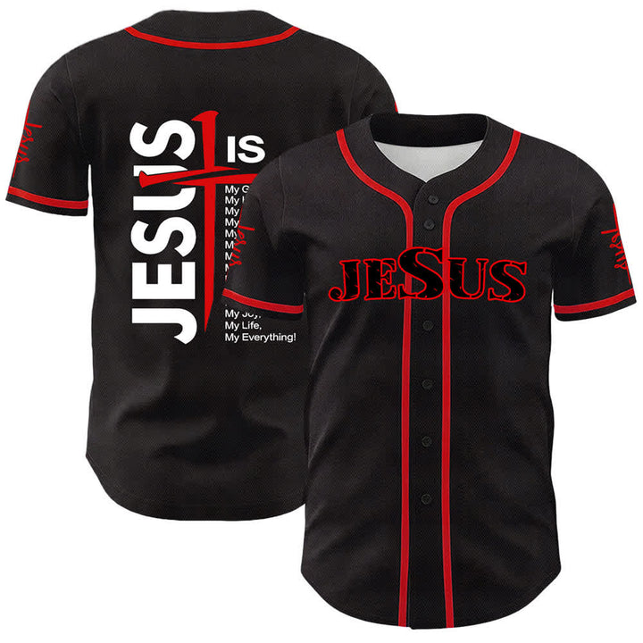 Christianartworkshop Maillot de baseball unisexe de foi Jésus est mon tout - Rouge - 5XL - image 3