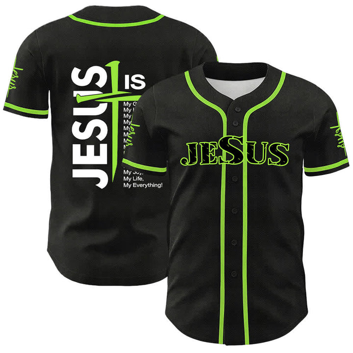 Christianartworkshop Maillot de baseball unisexe de foi Jésus est mon tout - Vert - 5XL - image 18