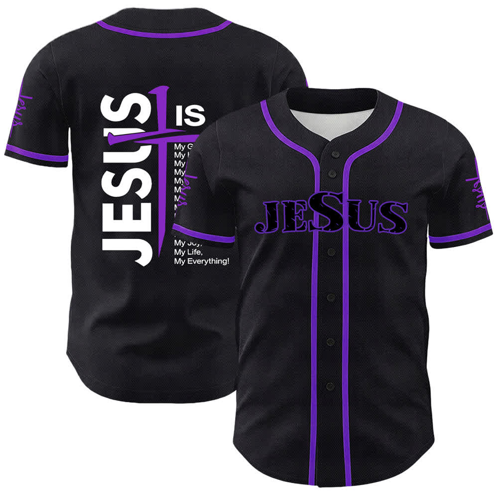 Christianartworkshop Maillot de baseball unisexe de foi Jésus est mon tout - Violet - 5XL - image 21
