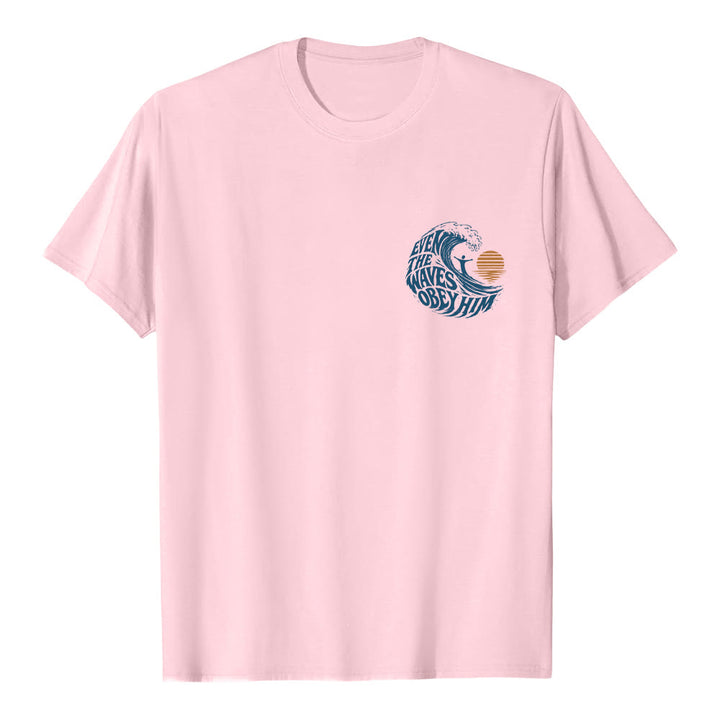 Christianartworkshop Même les vagues lui obéissent - T-shirt classique à motif vagues double face - image 8