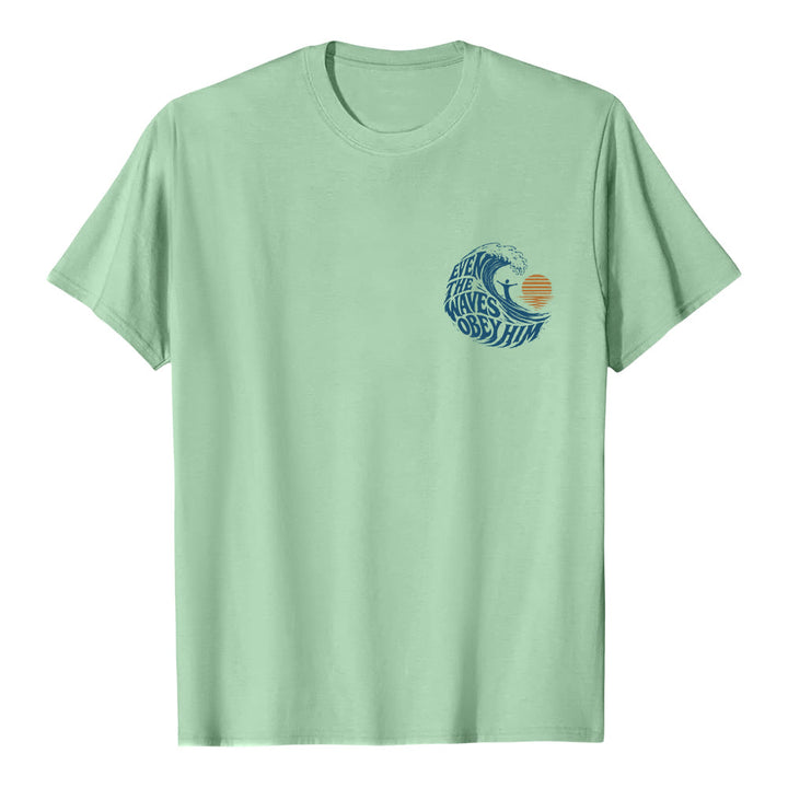 Christianartworkshop Même les vagues lui obéissent - T-shirt classique à motif vagues double face - image 26
