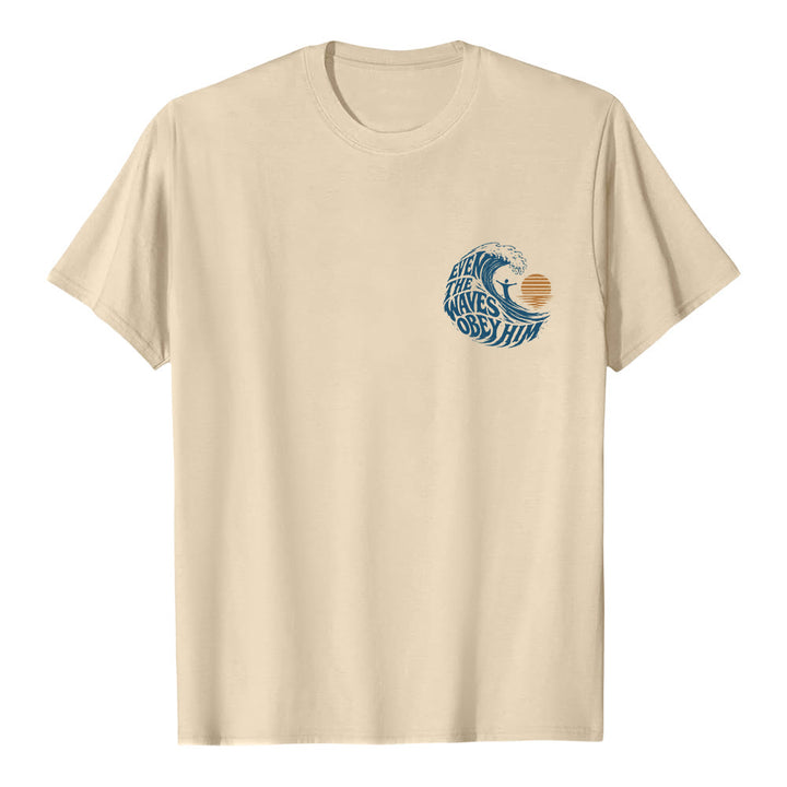 Christianartworkshop Même les vagues lui obéissent - T-shirt classique à motif vagues double face - image 14