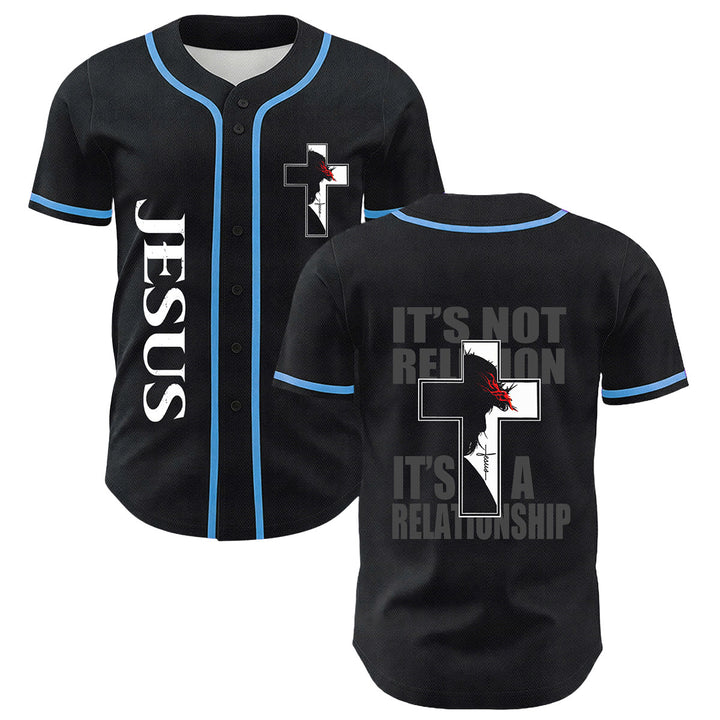 Maillot de baseball avec motif croix crucifix de la Vierge Marie chrétienne - Bleu - 5XL - image 15
