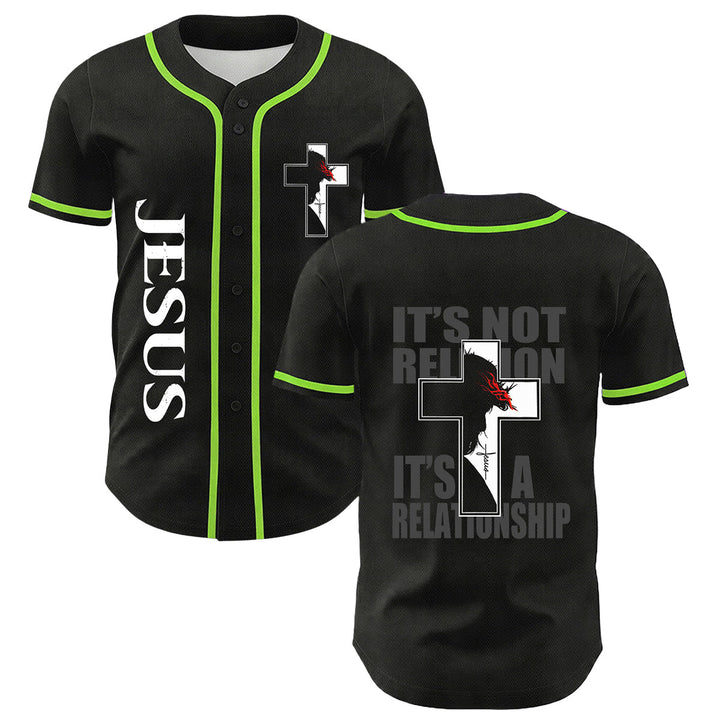 Maillot de baseball avec motif croix crucifix de la Vierge Marie chrétienne - Vert clair - 5XL - image 21