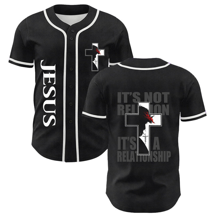 Maillot de baseball avec motif croix crucifix de la Vierge Marie chrétienne - Blanc - 5XL - image 3