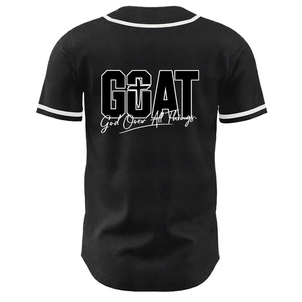 Christianartworkshop GOAT Dieu sur toutes choses Maillot de baseball unisexe croix simple - image 4
