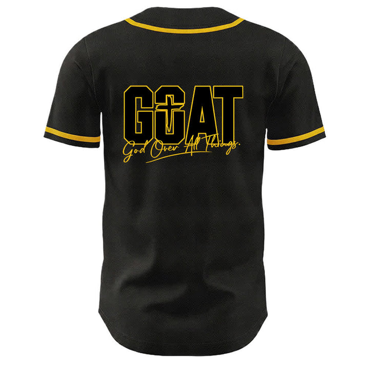 Christianartworkshop GOAT Dieu sur toutes choses Maillot de baseball unisexe croix simple - image 1