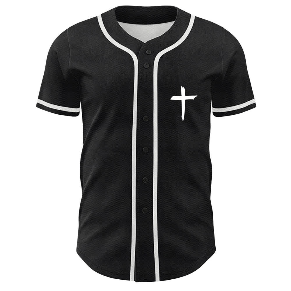 Christianartworkshop GOAT Dieu sur toutes choses Maillot de baseball unisexe croix simple - image 5
