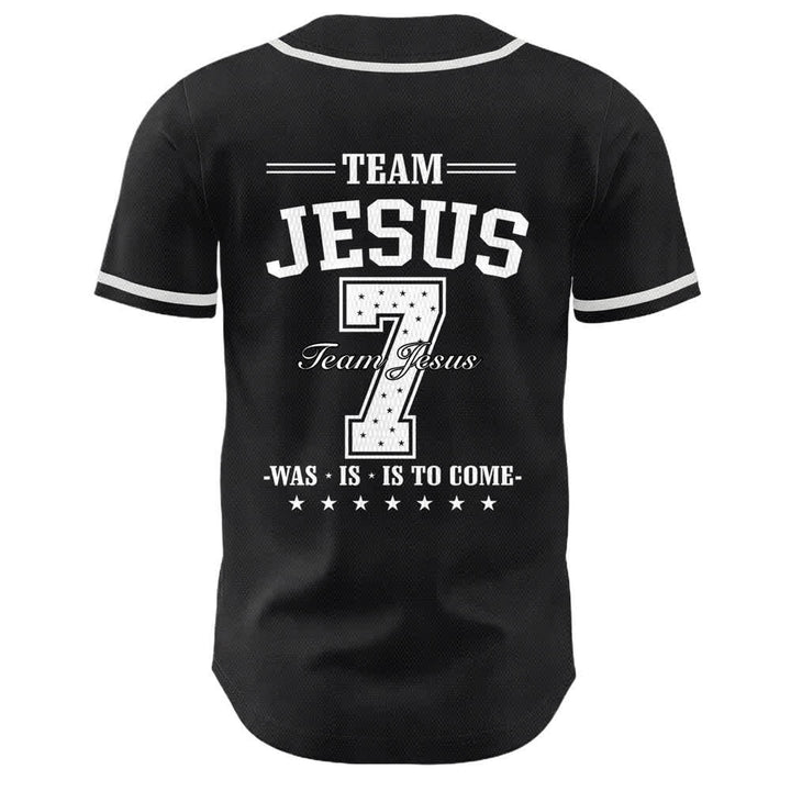 Maillot de baseball unisexe Christianartworkshop Team Jesus Numéro 7 Était Est Est À Venir - image 7