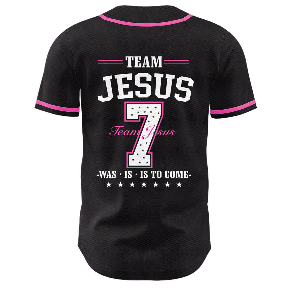 Maillot de baseball unisexe Christianartworkshop Team Jesus Numéro 7 Était Est Est À Venir - image 10