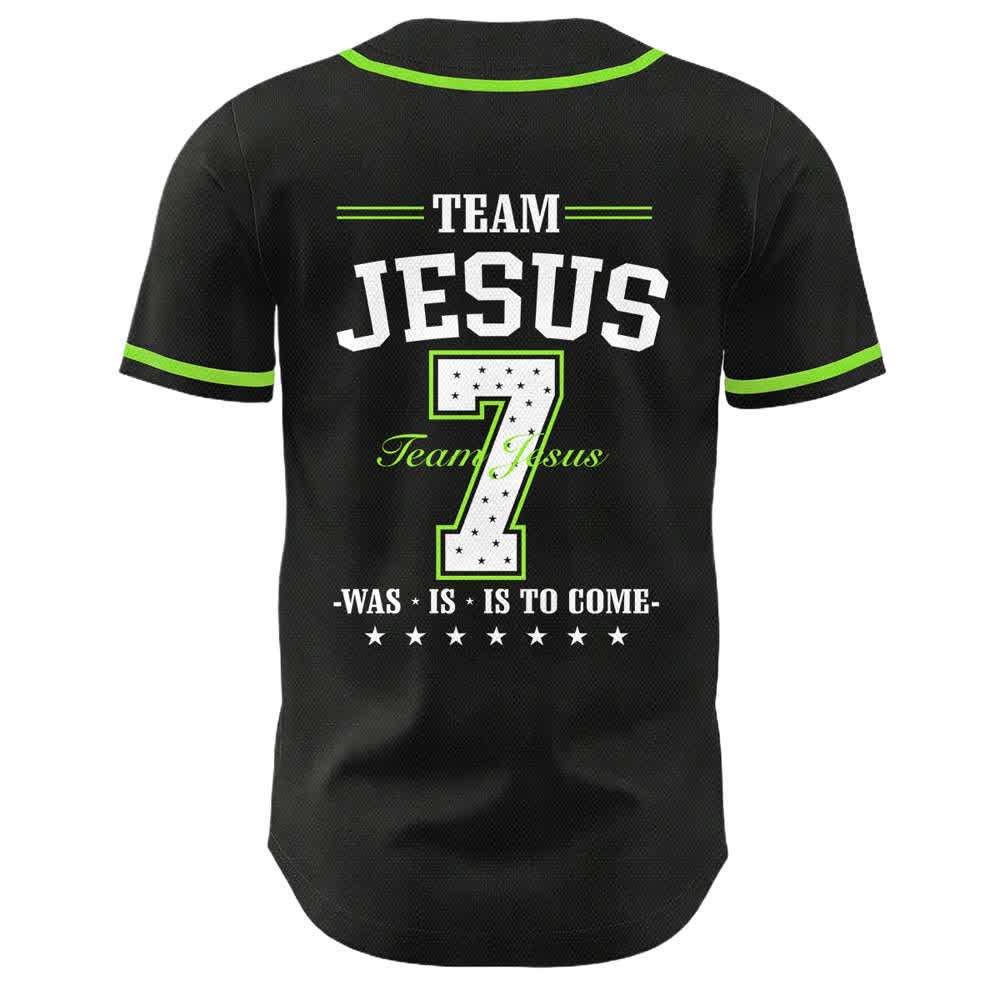 Maillot de baseball unisexe Christianartworkshop Team Jesus Numéro 7 Était Est Est À Venir - image 19