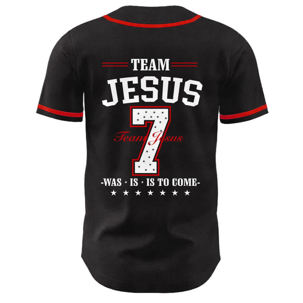 Maillot de baseball unisexe Christianartworkshop Team Jesus Numéro 7 Était Est Est À Venir - image 13