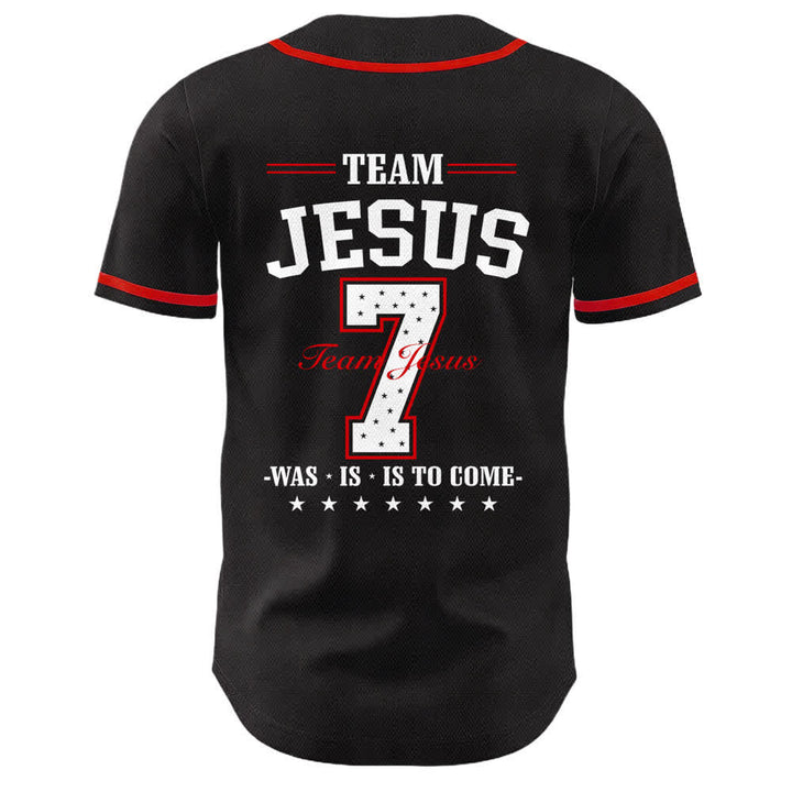 Maillot de baseball unisexe Christianartworkshop Team Jesus Numéro 7 Était Est Est À Venir - image 13