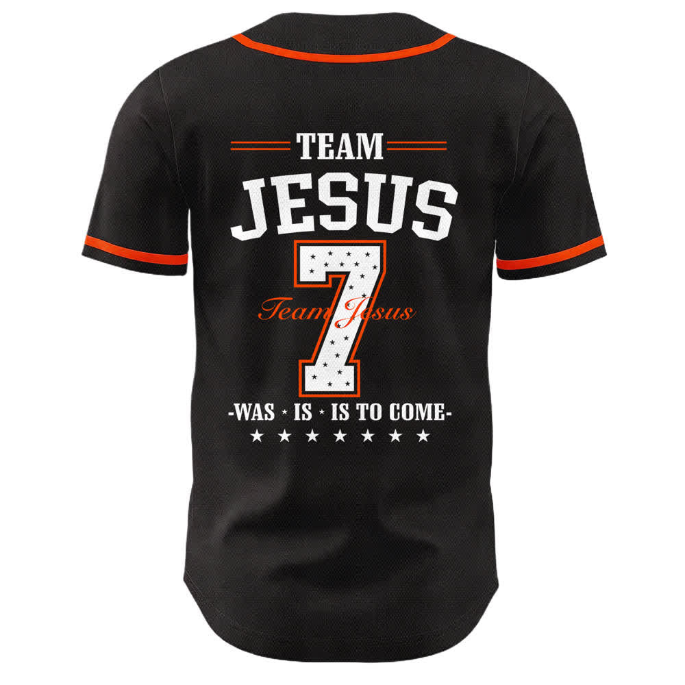 Maillot de baseball unisexe Christianartworkshop Team Jesus Numéro 7 Était Est Est À Venir - image 16