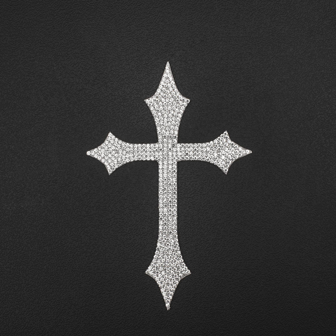 Christianartworkshop Autocollant de voiture Croix Gothique à Paillettes et Pointes : Emblème de Protection Céleste Inébranlable - image 4