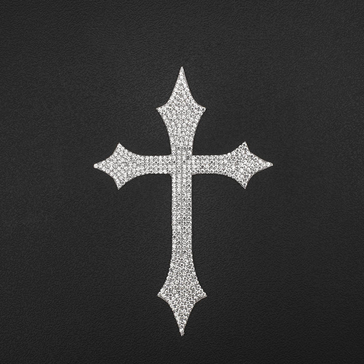 Christianartworkshop Autocollant de voiture Croix Gothique à Paillettes et Pointes : Emblème de Protection Céleste Inébranlable - image 4