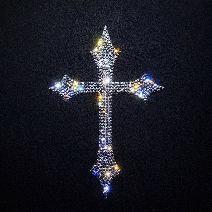 Christianartworkshop Autocollant de voiture Croix Gothique à Paillettes et Pointes : Emblème de Protection Céleste Inébranlable - image 5
