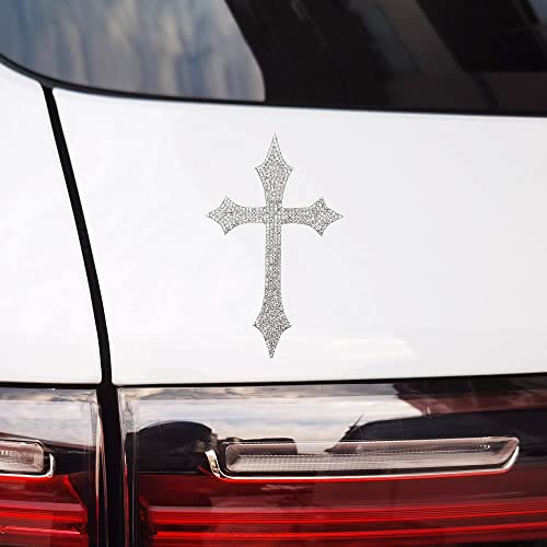 Christianartworkshop Autocollant de voiture Croix Gothique à Paillettes et Pointes : Emblème de Protection Céleste Inébranlable - Lot de 10 - image 0