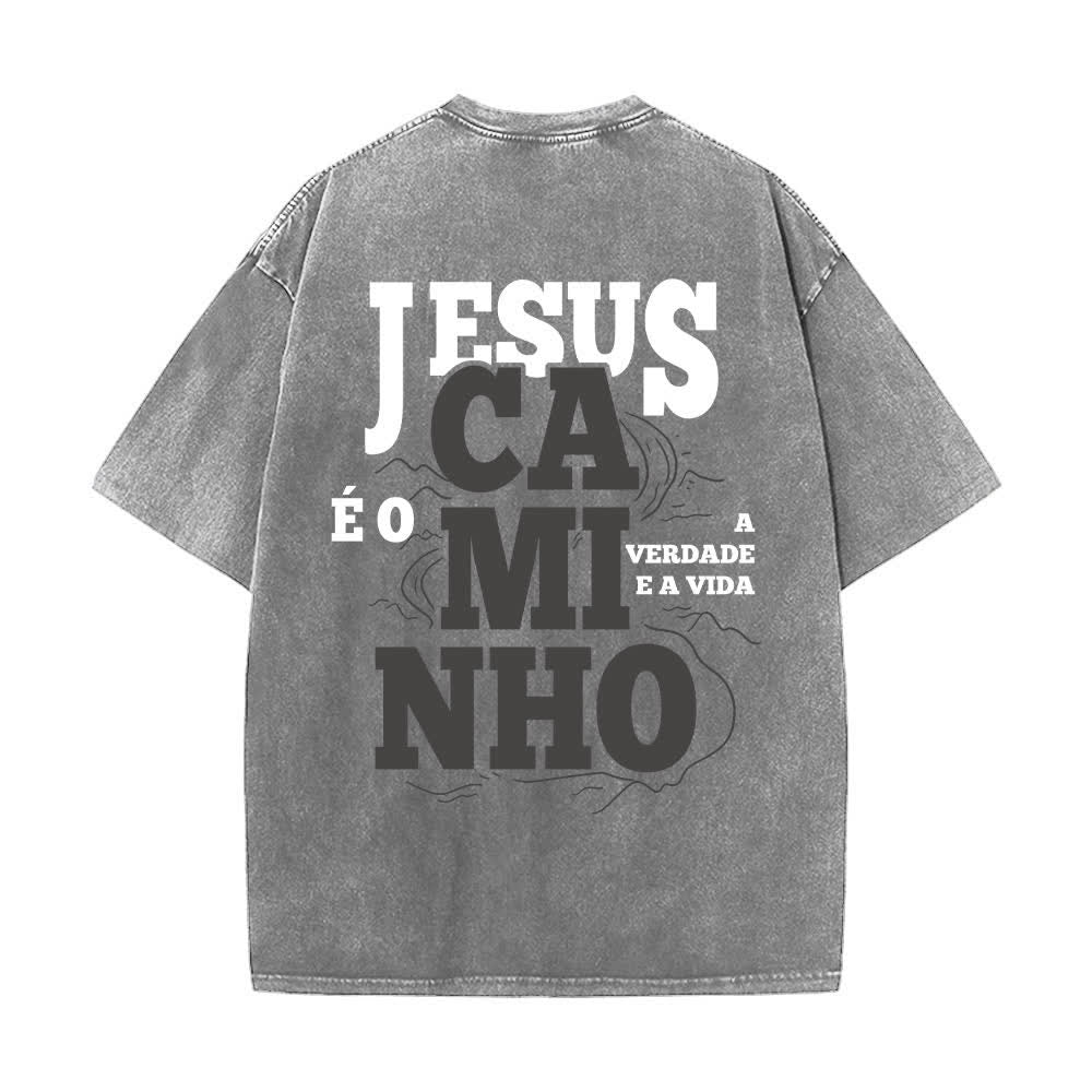 Christianartworkshop T-shirt oversize délavé vintage Jesus Caminho - image 1