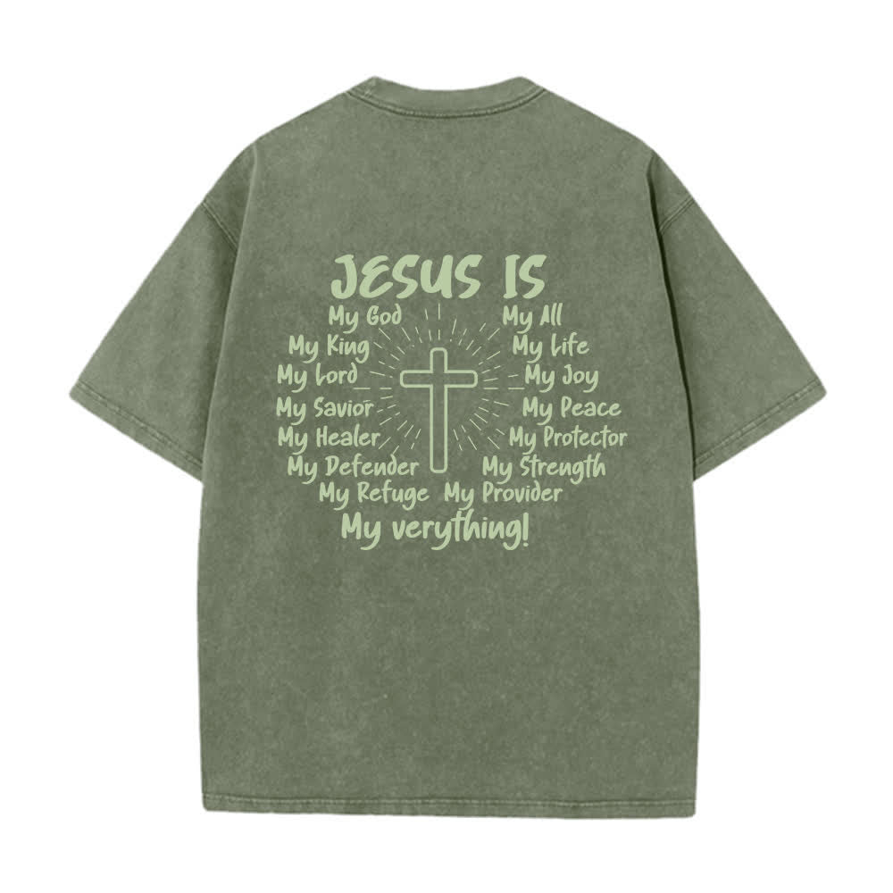 Christianartworkshop T-shirt oversize délavé avec imprimé croix au dos - image 4