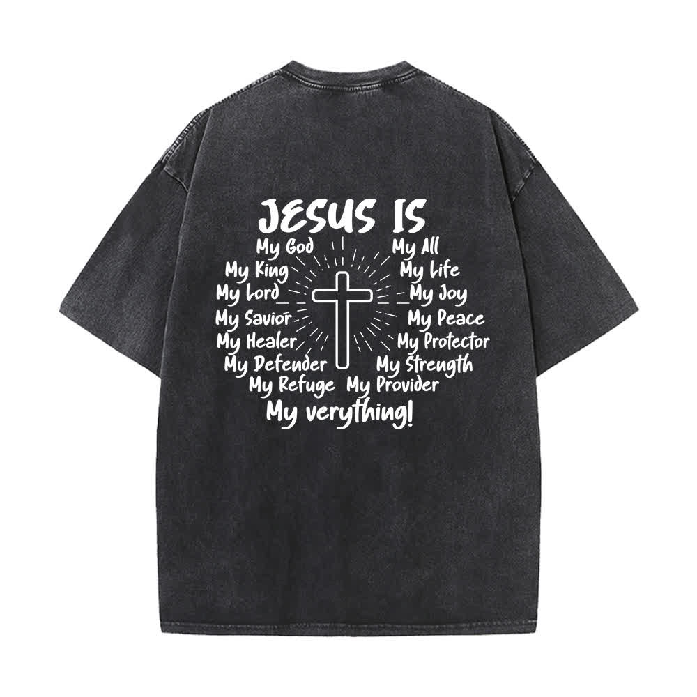 Christianartworkshop T-shirt oversize délavé avec imprimé croix au dos - image 1