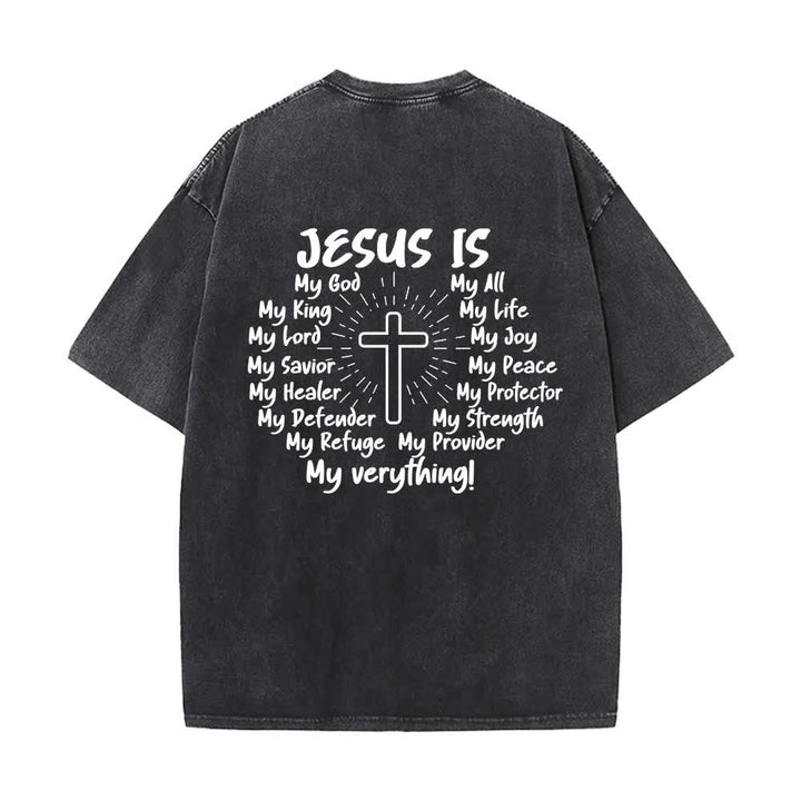 Christianartworkshop T-shirt oversize délavé avec imprimé croix au dos - image 1