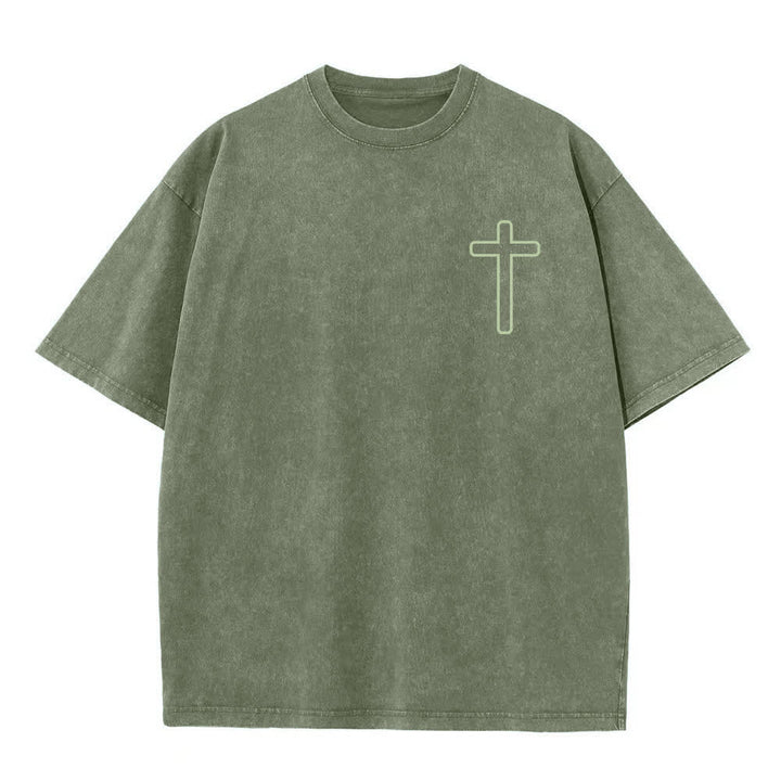 Christianartworkshop T-shirt oversize délavé avec imprimé croix au dos - image 5