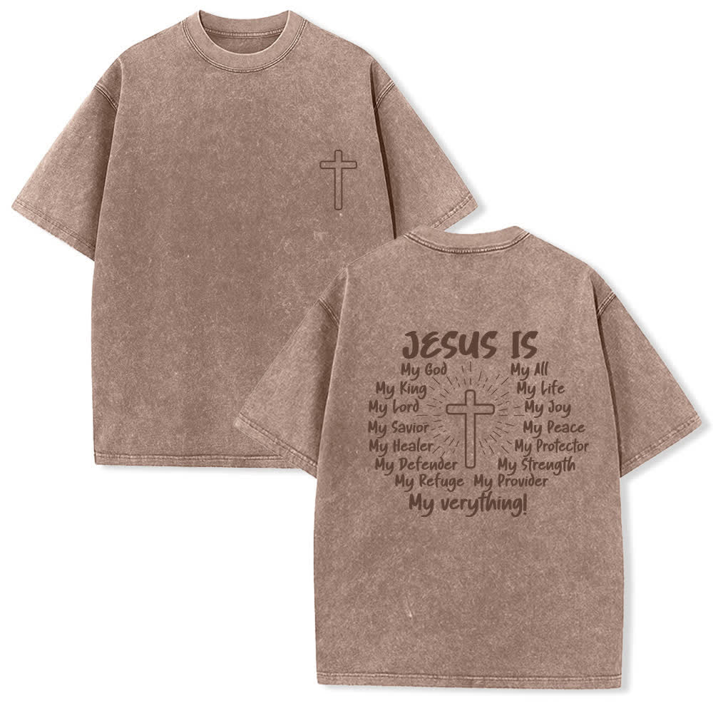 Christianartworkshop T-shirt oversize délavé avec imprimé croix au dos - Brun - 4XL - image 9