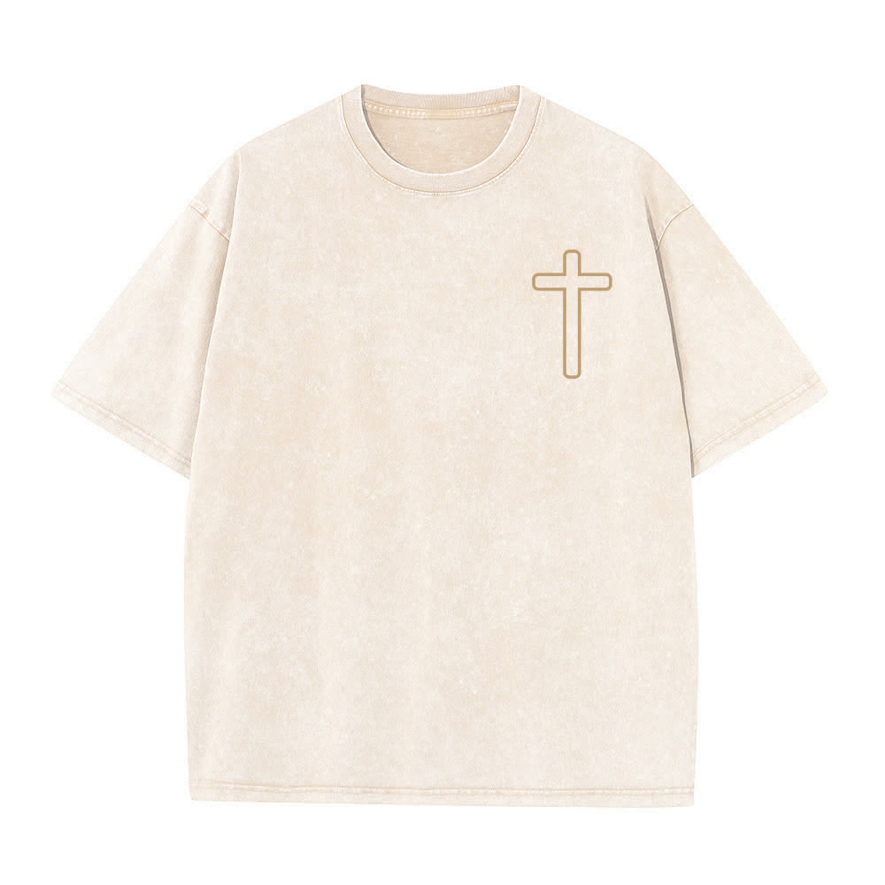 Christianartworkshop T-shirt oversize délavé avec imprimé croix au dos - image 8