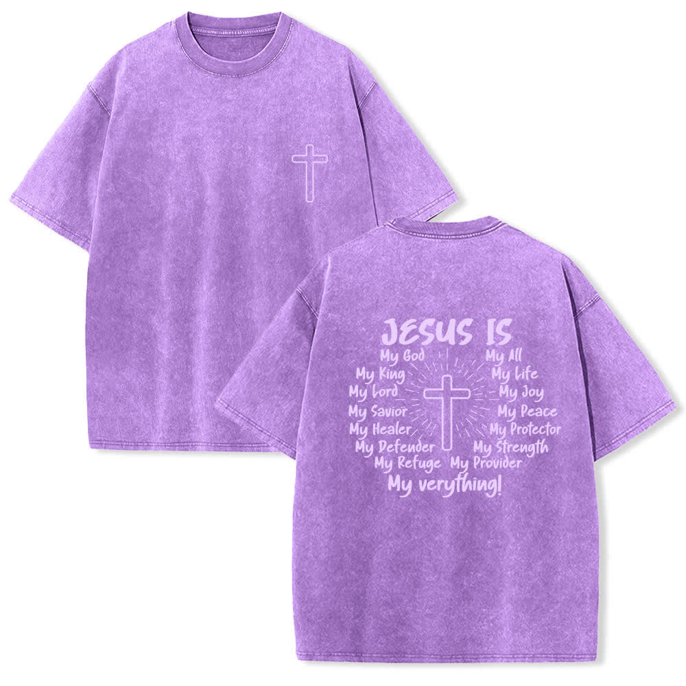 Christianartworkshop T-shirt oversize délavé avec imprimé croix au dos - Violet - 4XL - image 21