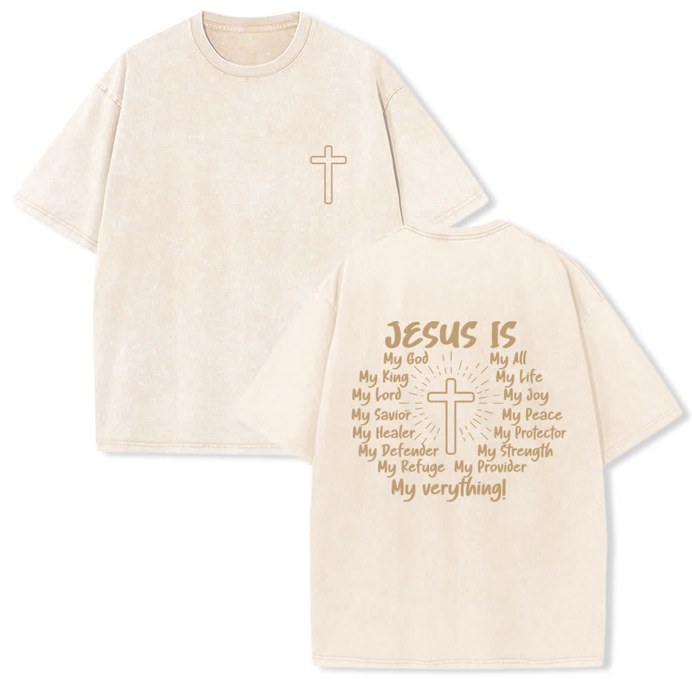 Christianartworkshop T-shirt oversize délavé avec imprimé croix au dos - Beige - 4XL - image 6