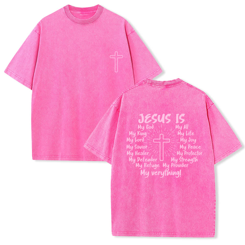 Christianartworkshop T-shirt oversize délavé avec imprimé croix au dos - Rose - 4XL - image 24