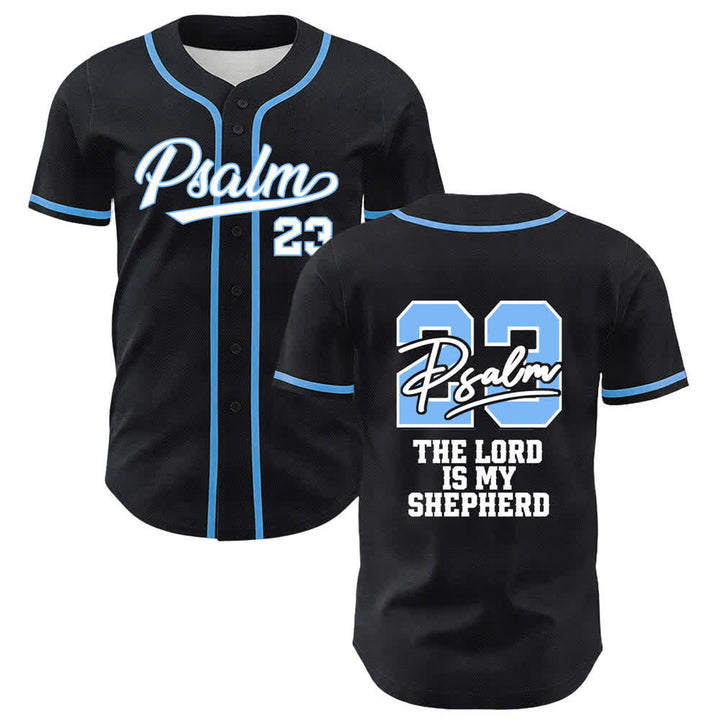 Maillot de baseball Christianartworkshop Psaume 23 Noir et Or - Bleu ciel - 5XL - image 9