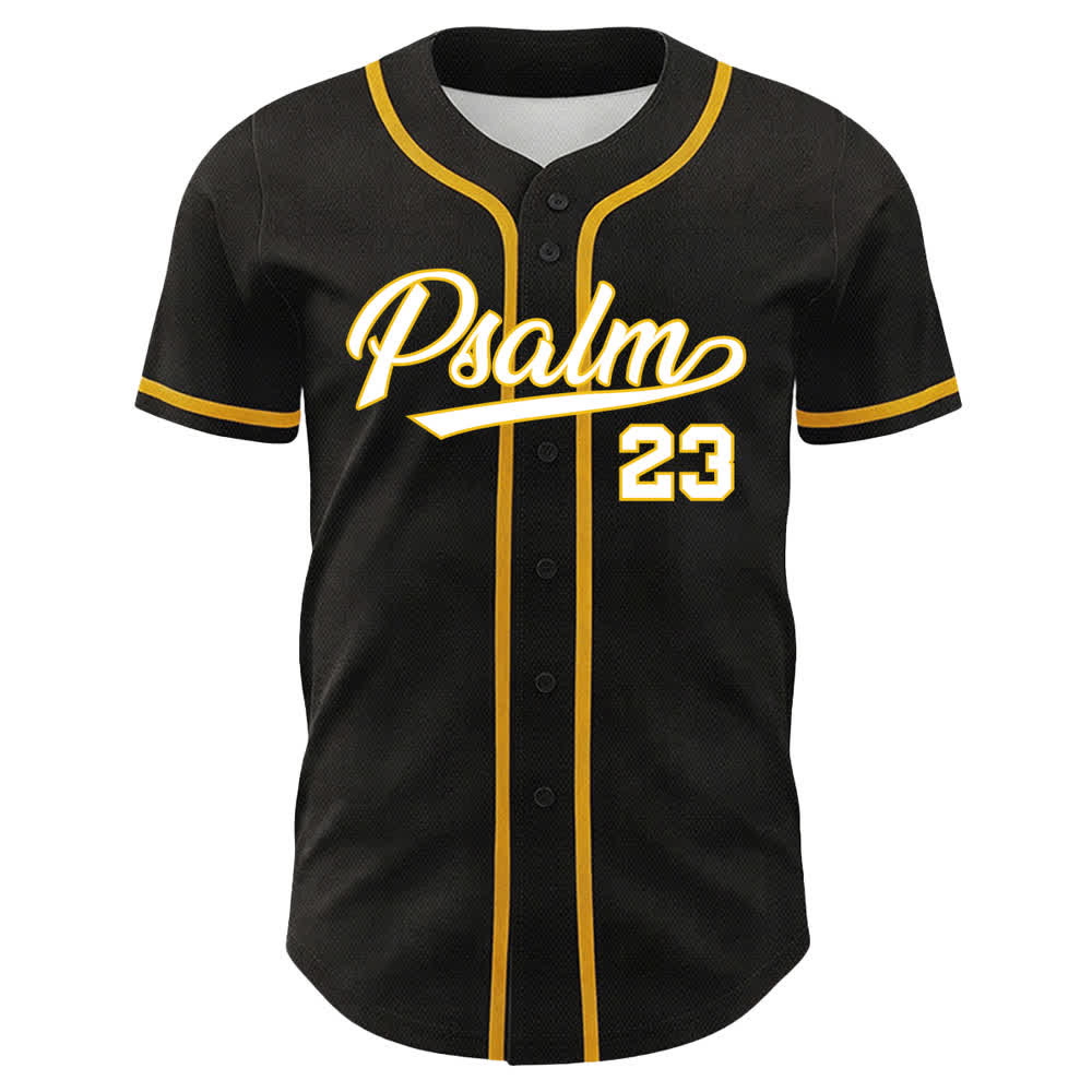 Maillot de baseball Christianartworkshop Psaume 23 Noir et Or - image 2