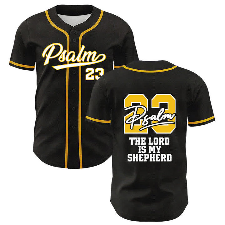 Maillot de baseball Christianartworkshop Psaume 23 Noir et Or - Jaune - 5XL - image 0