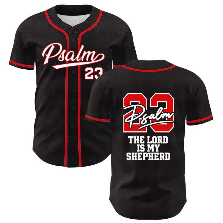 Maillot de baseball Christianartworkshop Psaume 23 Noir et Or - Rouge - 5XL - image 21