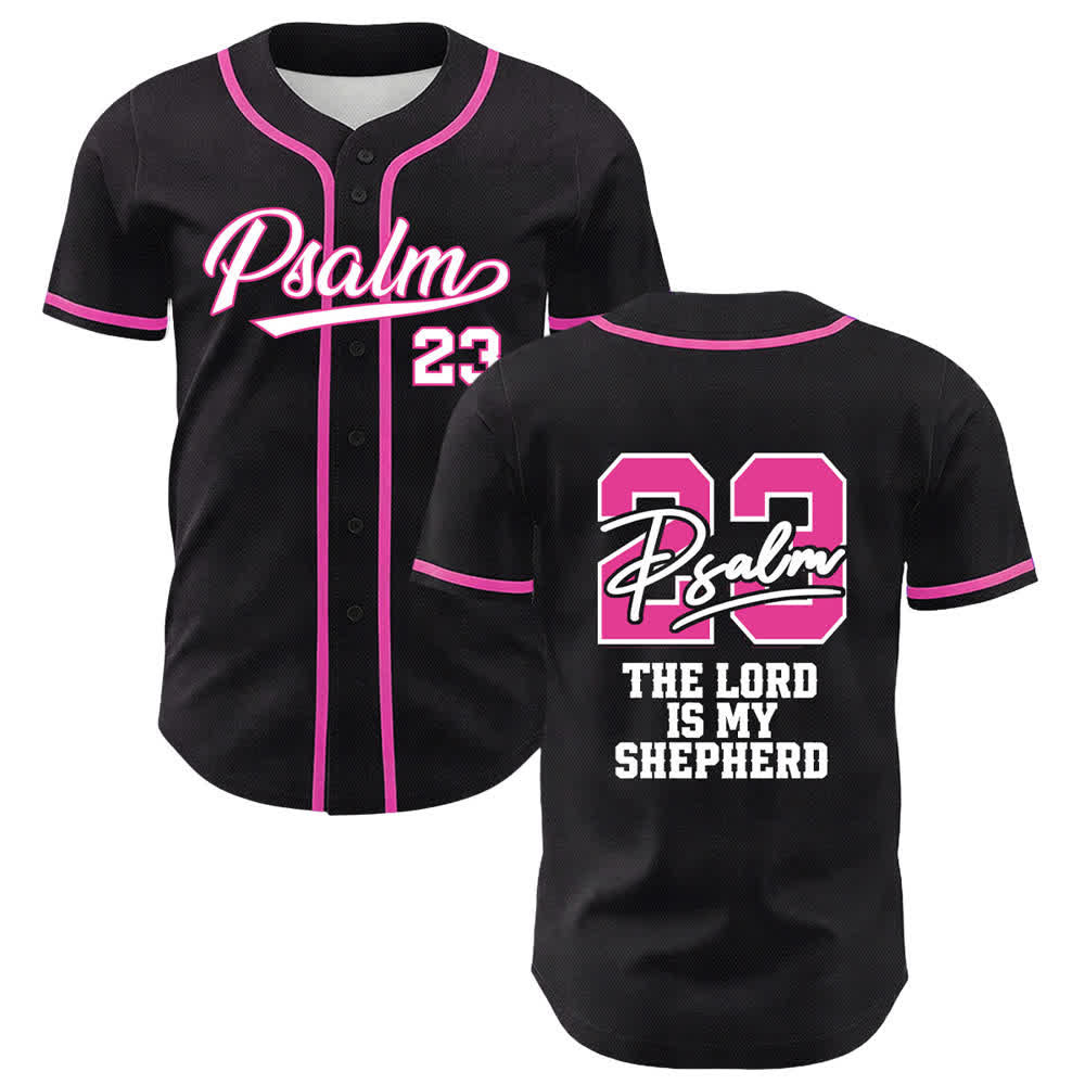 Maillot de baseball Christianartworkshop Psaume 23 Noir et Or - Rose - 5XL - image 3