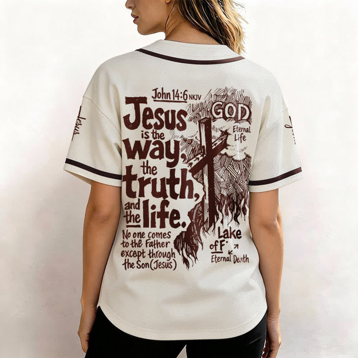 Christianartworkshop Maillot de baseball Jésus est le chemin - image 3