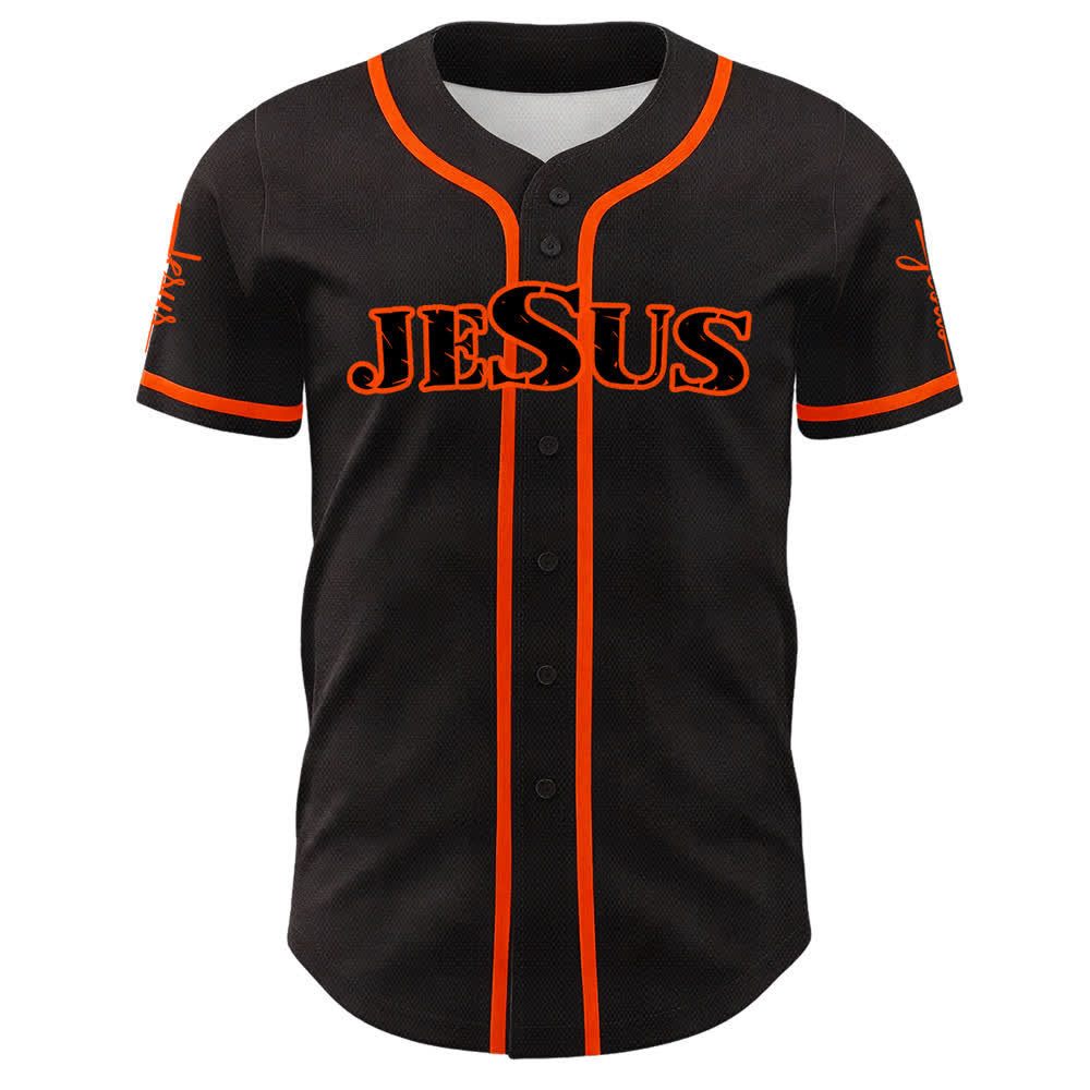 Christianartworkshop Maillot de baseball à boutons noirs et rouges Jésus - image 26