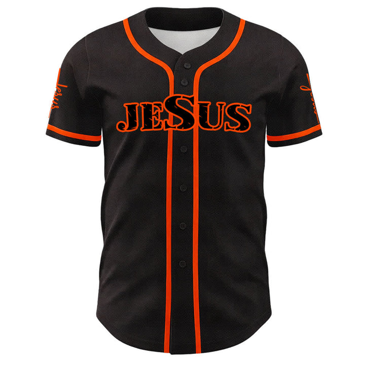 Christianartworkshop Maillot de baseball à boutons noirs et rouges Jésus - image 26