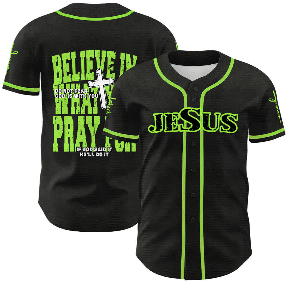 Christianartworkshop Maillot de baseball à boutons noirs et rouges Jésus - Vert - 5XL - image 21