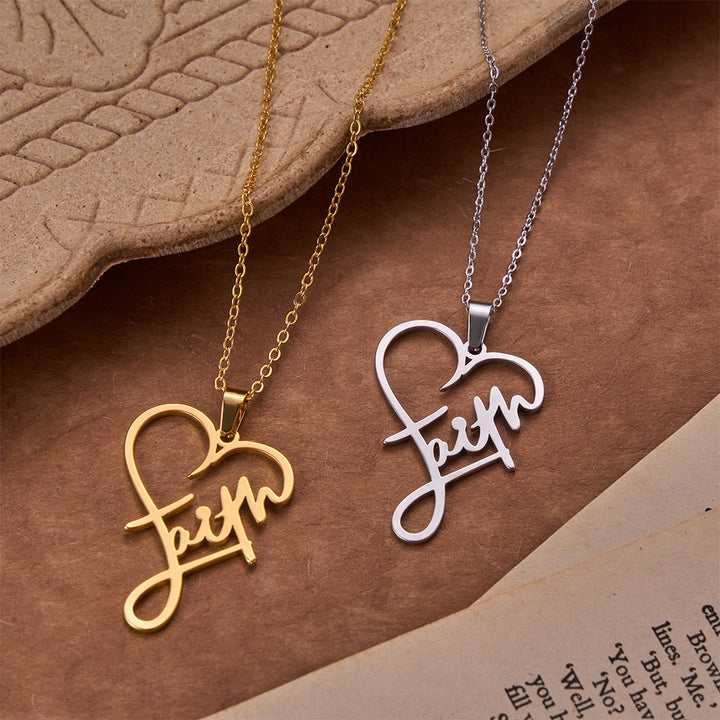 Christianartworkshop Collier pendentif cœur ajouré avec inscription « Foi » : emblème d’une espérance céleste éternelle - image 5