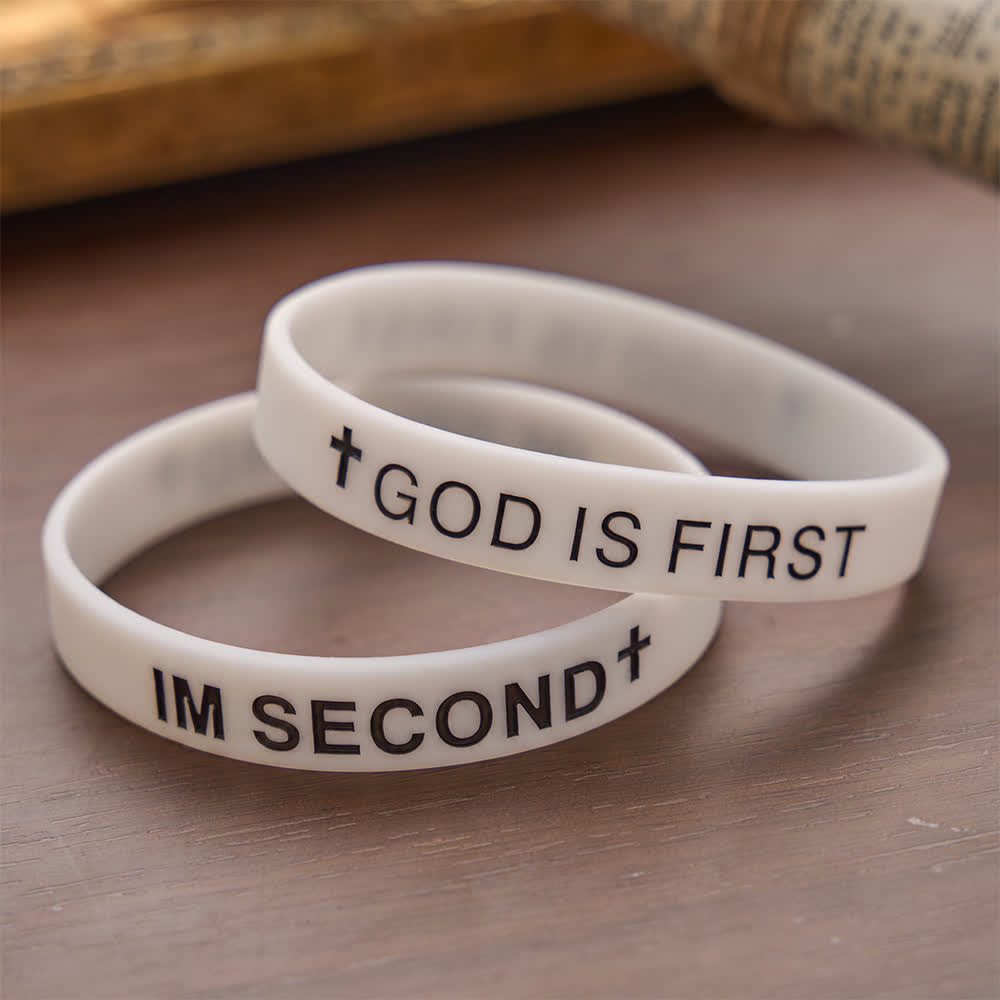 Christianartworkshop Bracelet en silicone lumineux avec croix et inscription inspirante : emblème d’humble soumission sacrée - image 1
