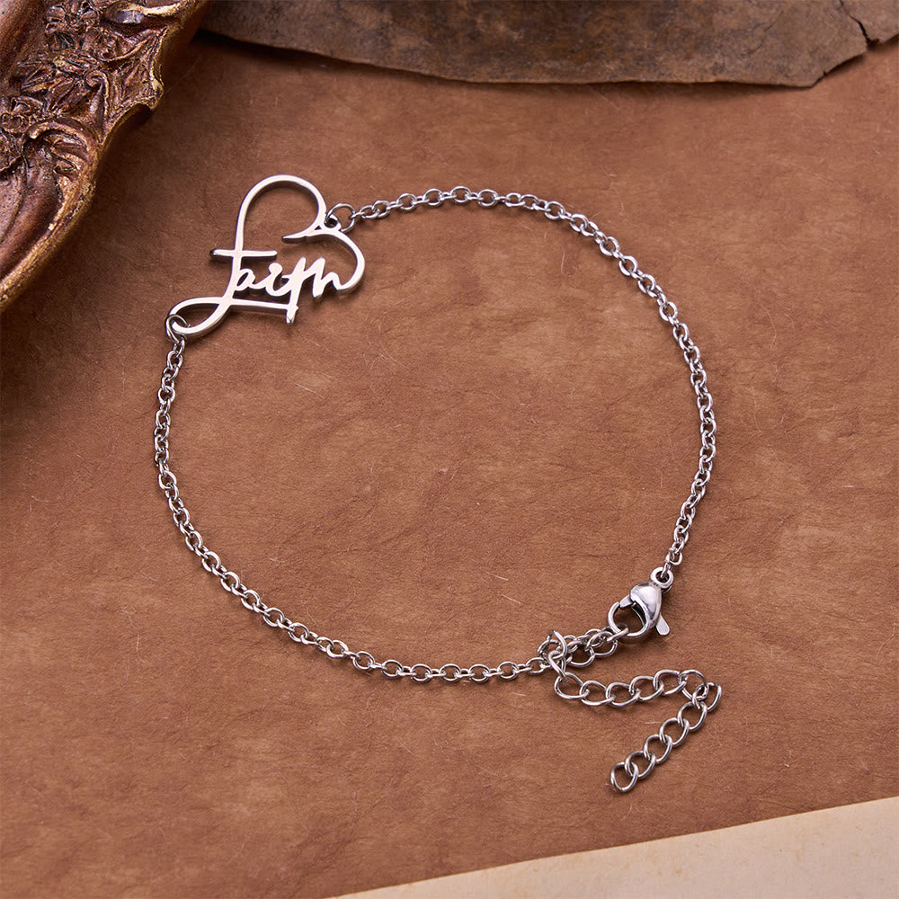 Christianartworkshop Collier pendentif cœur ajouré avec inscription « Foi » : emblème d’une espérance céleste éternelle - Argent - image 0