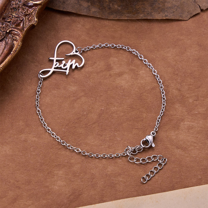 Christianartworkshop Collier pendentif cœur ajouré avec inscription « Foi » : emblème d’une espérance céleste éternelle - Argent - image 0