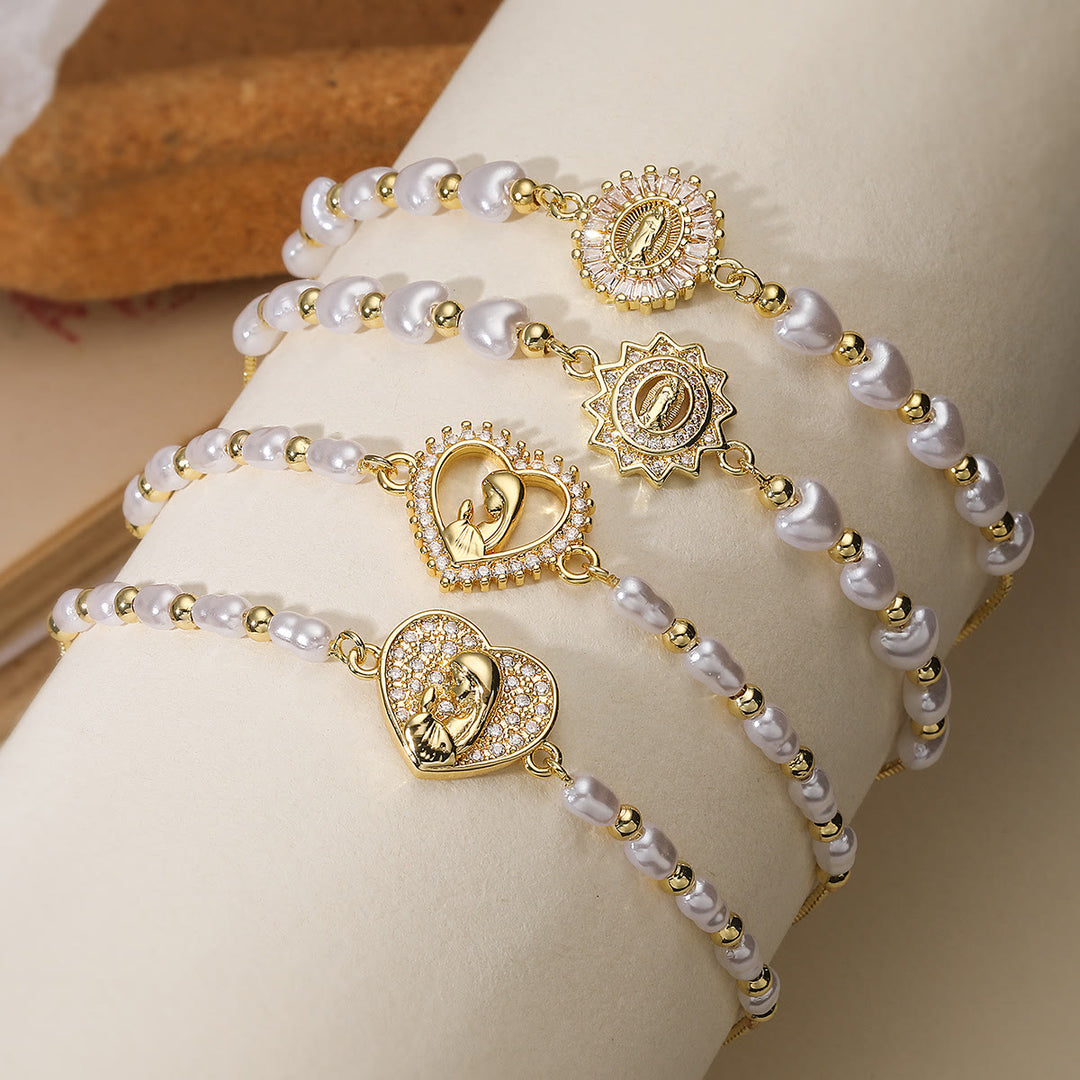Christianartworkshop Bracelet de perles Holy-Medallion raffiné et multi-styles : symbole de force spirituelle discrète au quotidien - image 0