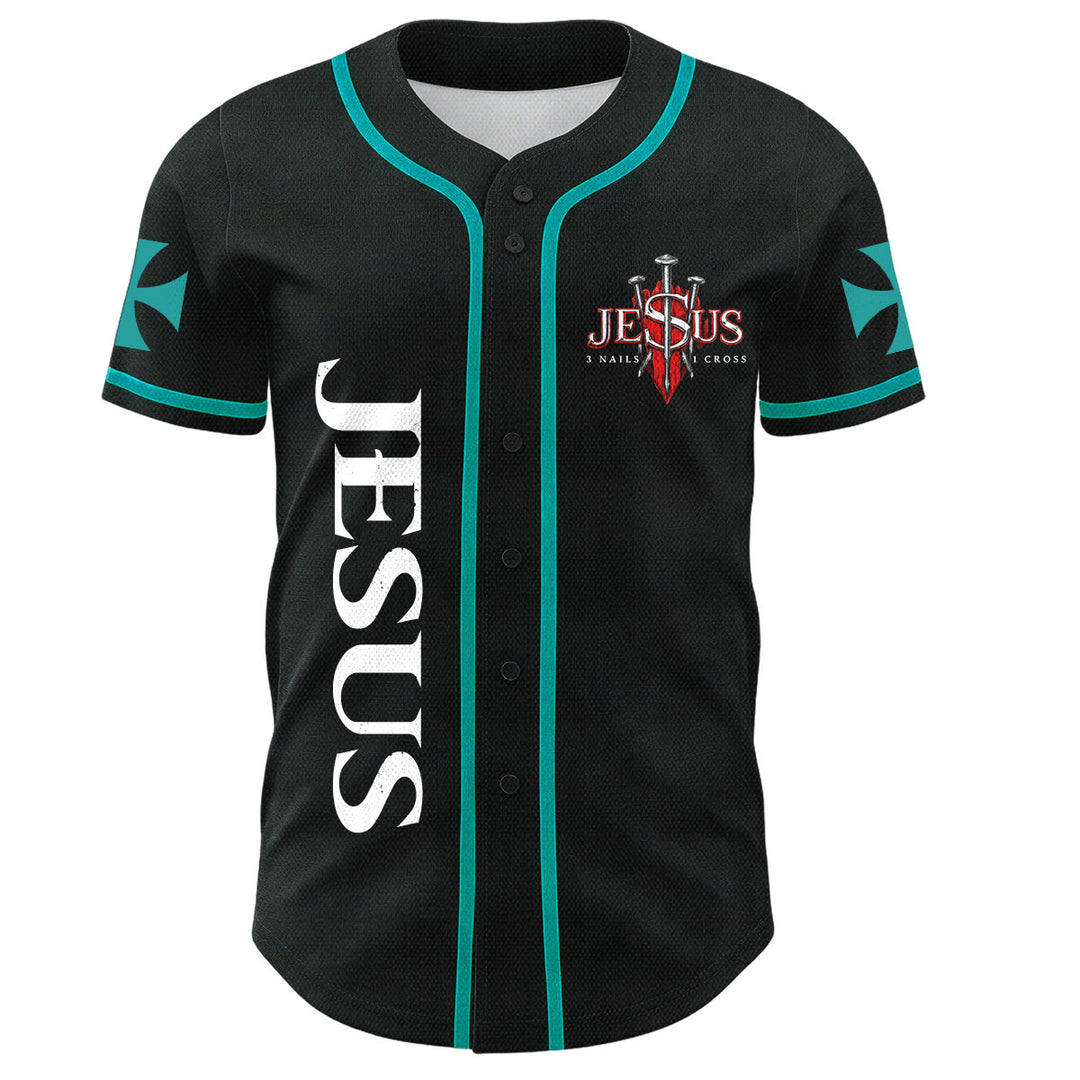 Christianartworkshop Maillot de baseball boutonné avec emblème vertical Jésus clou croix et éclair au dos, portrait du Lion de Juda et du Lion de Juda. - image 22