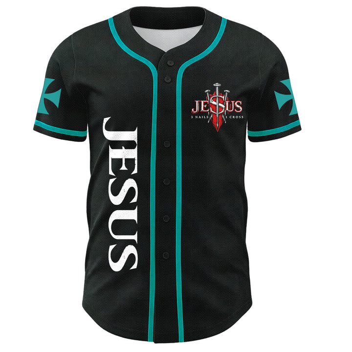 Christianartworkshop Maillot de baseball boutonné avec emblème vertical Jésus clou croix et éclair au dos, portrait du Lion de Juda et du Lion de Juda. - image 22